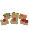 Set 6 cassette di frutta in resina assortite cm 3x2x1,5 h