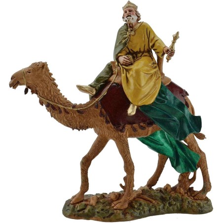 Tres Reyes Magos en camello de 12 cm Landi Moranduzzo