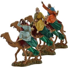 Tres Reyes Magos en camello de 12 cm Landi Moranduzzo 2
