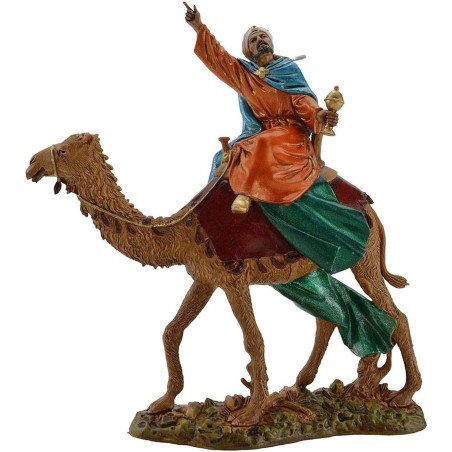 Tres Reyes Magos en camello de 12 cm Landi Moranduzzo