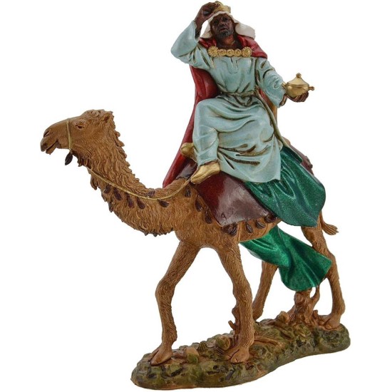 Tres Reyes Magos en camello de 12 cm Landi Moranduzzo