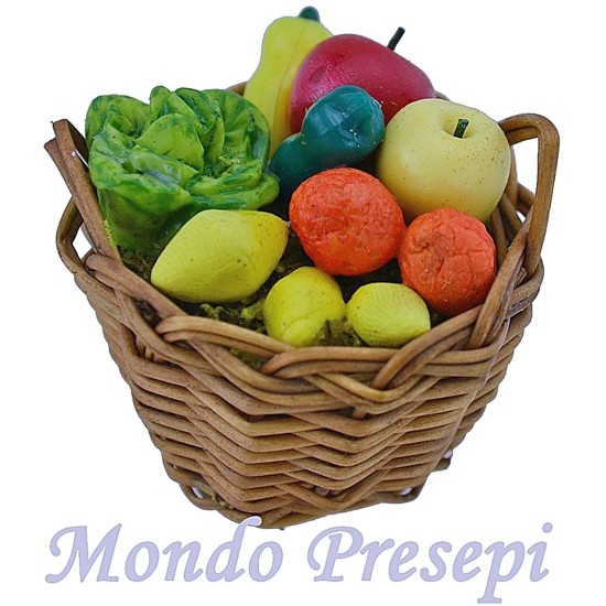 Cesta con frutas y verduras ø 3-3,5 cm Mundo Pesebre