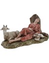 Dormiente con capra serie Landi Moranduzzo 15 cm in resina