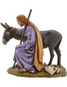 San Giuseppe con asino 15 cm in resina Landi Moranduzzo Mondo