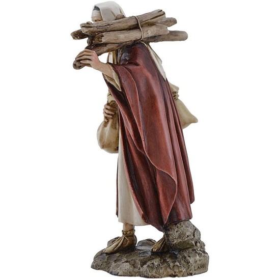 Shepherd with wood Landi Moranduzzo 15 cm in resin