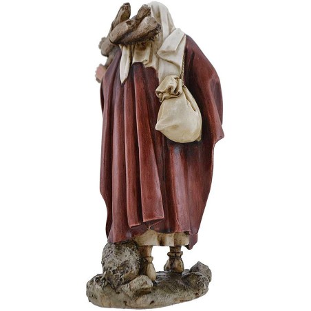 Shepherd with wood Landi Moranduzzo 15 cm in resin