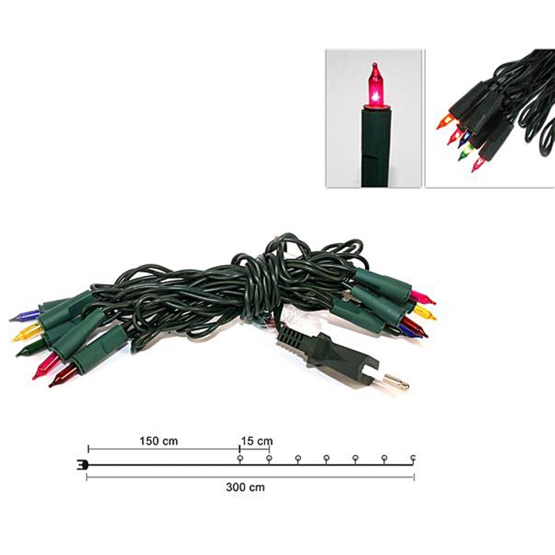Catena 10 pisellini multicolor lineari 220v.