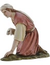 Shepherd kneeling with lamb Landi Moranduzzo 15 cm in resin