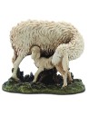 Pecora con Agnellino in resina Landi Moranduzzo per statue 15 cm