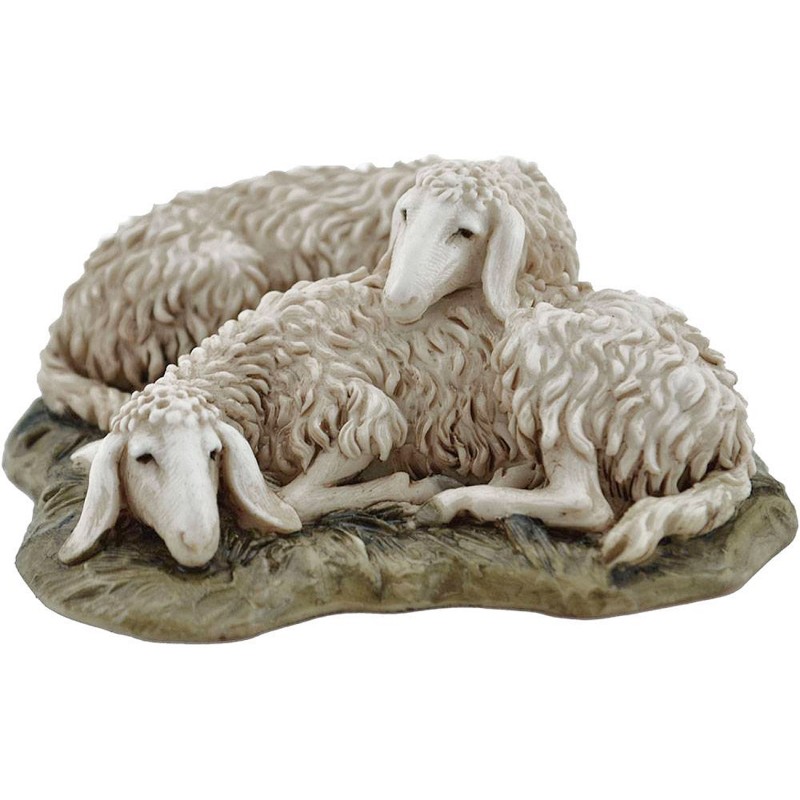 Pecore sdraiate Landi Moranduzzo 15 cm in resina Mondo Presepi