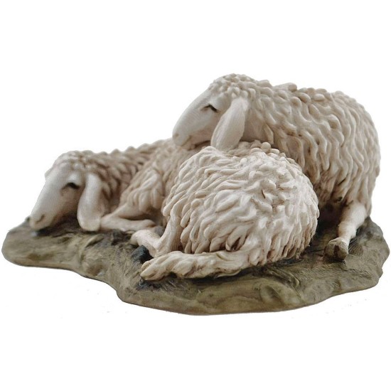Pecore sdraiate Landi Moranduzzo 15 cm in resina Mondo Presepi