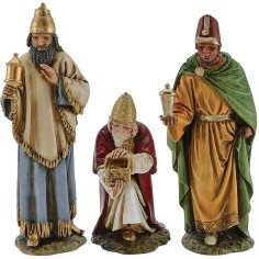 Tres Reyes Magos Landi Moranduzzo 15 cm en resina Mundo Pesebres 2