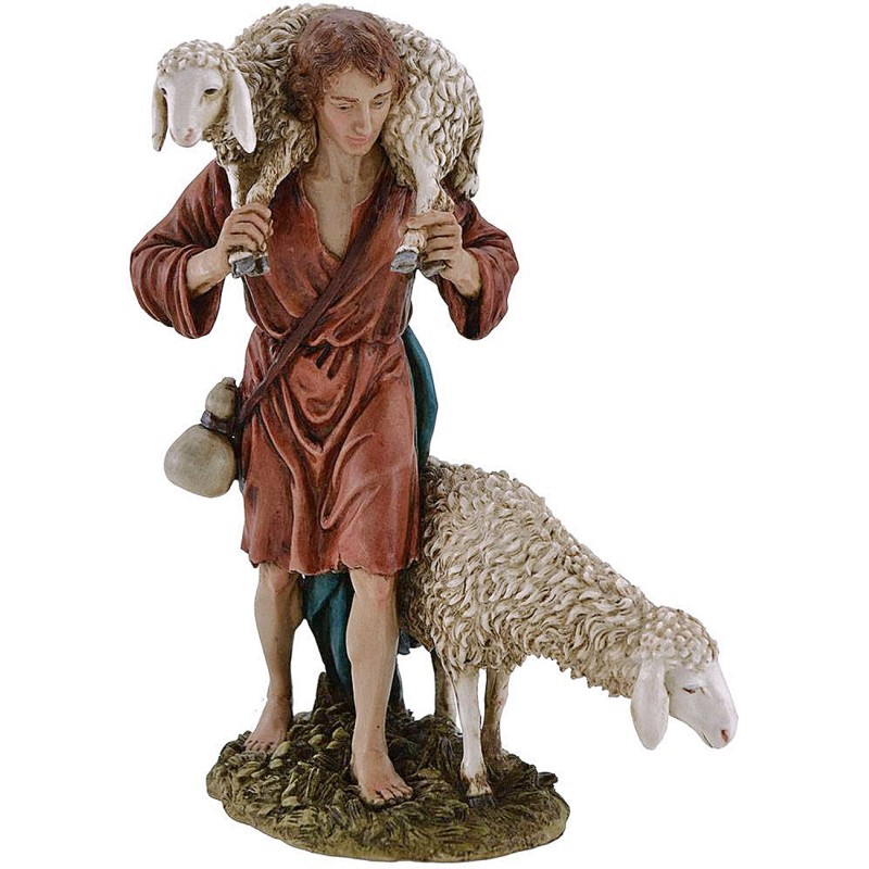 Buon pastore Landi Moranduzzo 20 cm in resina Mondo Presepi