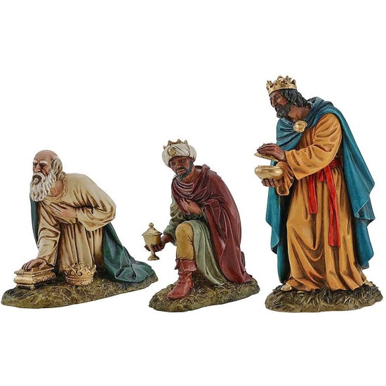Tres Reyes Magos Landi Moranduzzo 20 cm en resina Mundo Pesebres