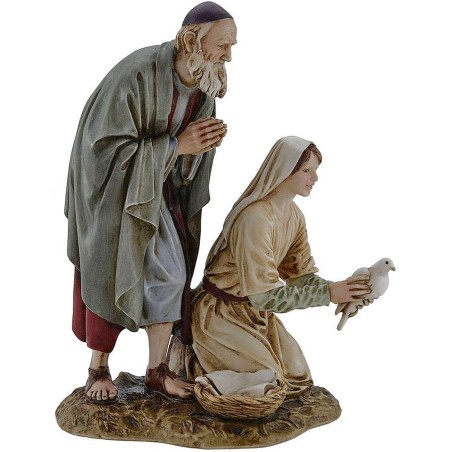Old man and girl Landi Moranduzzo 20 cm in resin