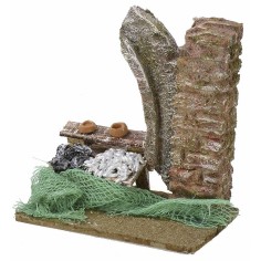 Setting with fish bench cm 9x6x9,5 h for statues of 6 cm 2