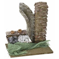 Ambientación con puesto de pescado de 9x6x9,5 cm de altura para