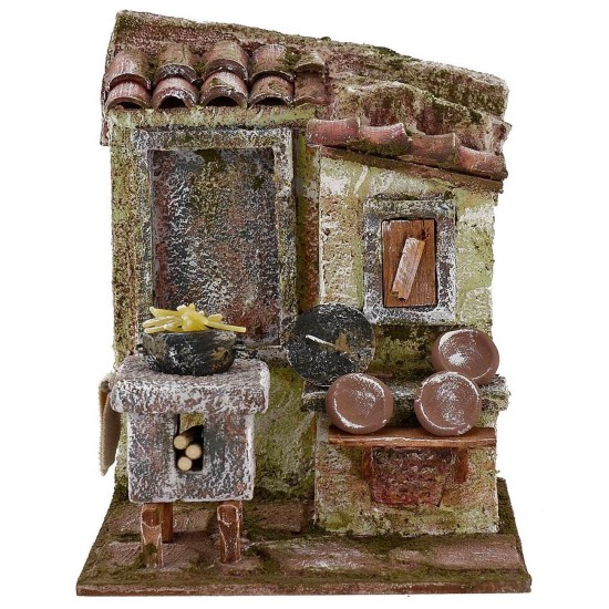 Kitchen setting for presepe cm 14,5x12x18 h. 