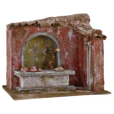 Ambientazione di una macelleria per presepe cm 24x18x20,5 h per
