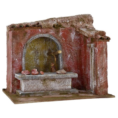 Ambientazione di una macelleria per presepe cm 24x18x20,5 h per