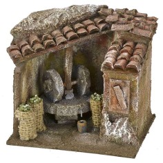 Ambientazione di un frantoio per Presepe cm 11,5x9x11 h per