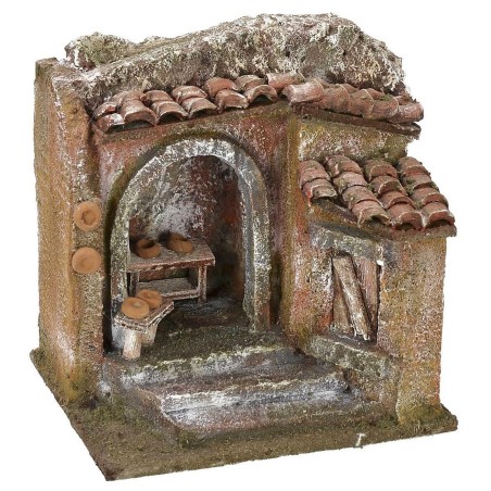 Ambientación de laboratorio de cerámica para pesebre de 11,5x9x11 cm.