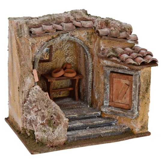 Ambientación taller de cerámica para belén de 19,5x14,5x17,5 cm