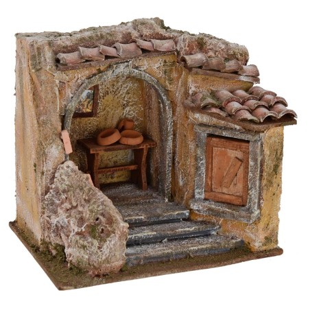 Ambientación taller de cerámica para belén de 19,5x14,5x17,5 cm