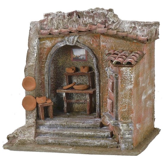 Ambientazione laboratorio di ceramica per presepe cm 24x17x23,5