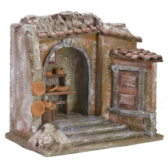 Ambientazione laboratorio di ceramica per presepe cm 24x17x23,5