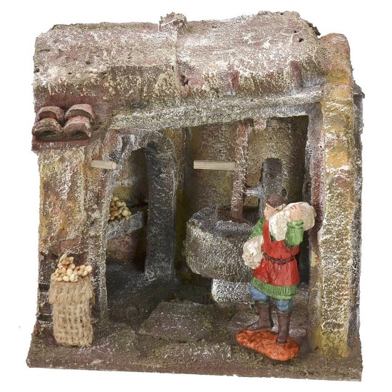 Ambientazione macina per mugnaio cm 11,5x9x10 h per statue da 6