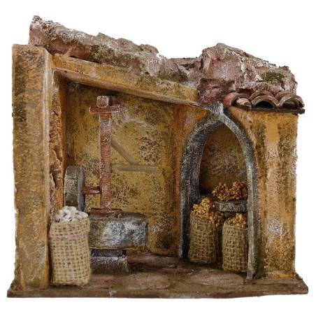 Ambientazione macina per mugnaio cm 19x14x18 h. per statue 10