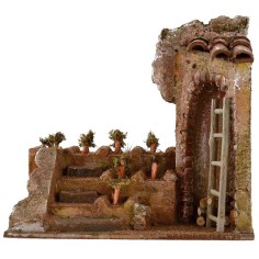 Ambientación de huerto con terrazas para belén de 19,5x14,5x18 2