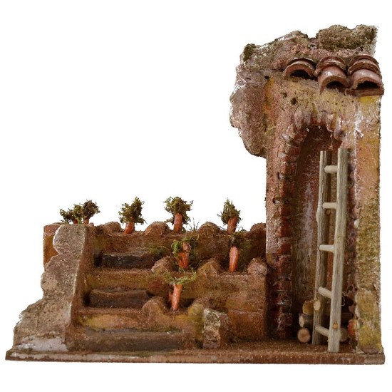 Ambientación de huerto con terrazas para belén cm