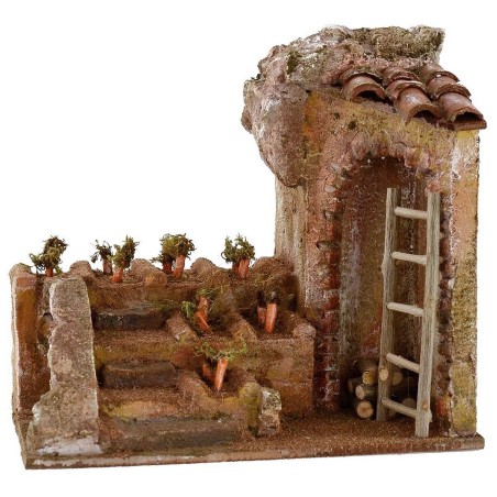 Ambientazione orto con terrazzamento per presepe cm