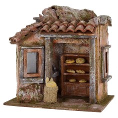 Escenario de panadería para Belén de 19,5x14,5x20 cm de alto