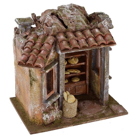 Escenario de panadería para Belén de 19,5x14,5x20 cm de alto