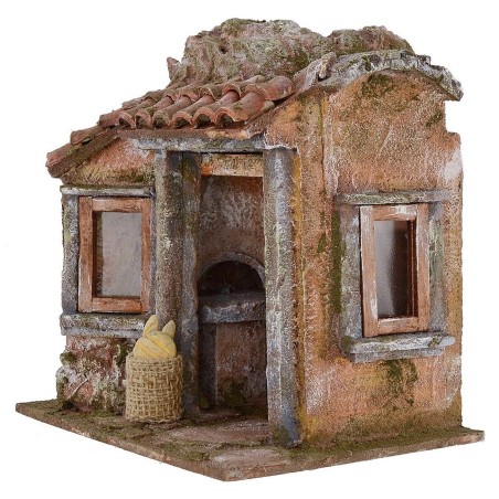 Escenario de panadería para Belén de 19,5x14,5x20 cm de alto