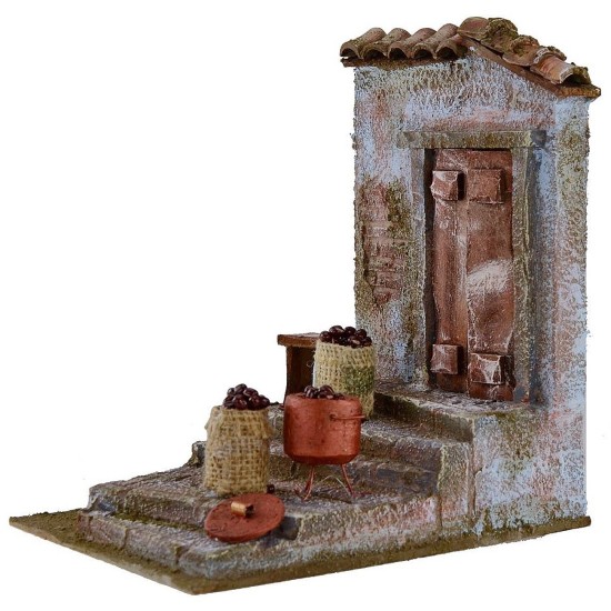 Ambientación para castañera en el belén de 14,5x19,3x21,5 cm para