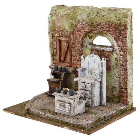 Setting for presepe shop by barbershop 19,5x14, 5x18, 5