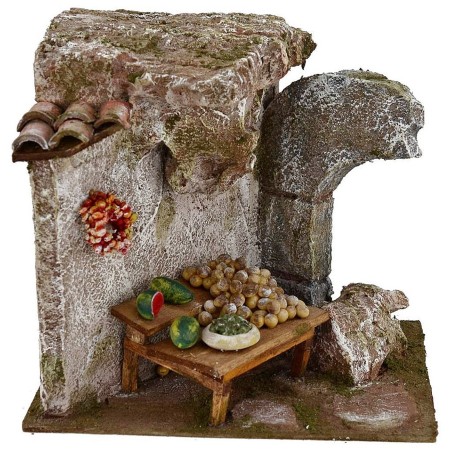 Fruit bench for presepe cm 19x14x17 h. for statues 10 cm