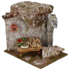 Banco di frutta per presepe cm 19x14x17 h. per statue 10 cm 2