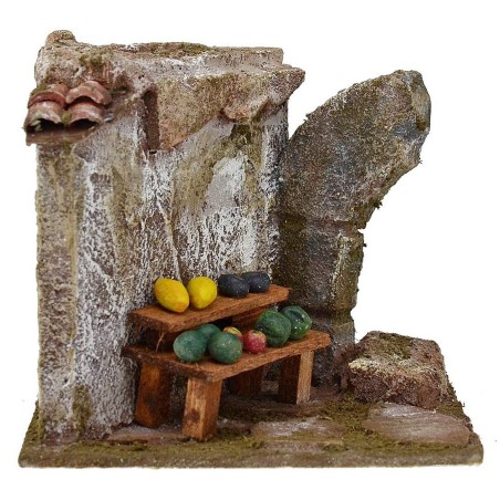 Banco para frutero con ruina de 11,5x9x10 cm de altura para