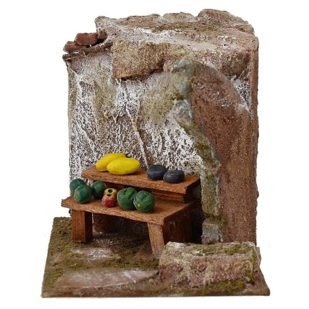 Banco para frutero con ruina de 11,5x9x10 cm de altura para