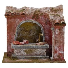 Bottega con banco da macellaio cm 19,5x14,5x17,5 h. per statue 2