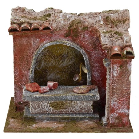 Shop with butcher bench cm 19,5x14, 5x17, 5 h. for statues 10 cm