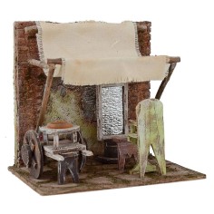 Shop by barbershop with tent cm 20x15x20 h for statues 10 cm