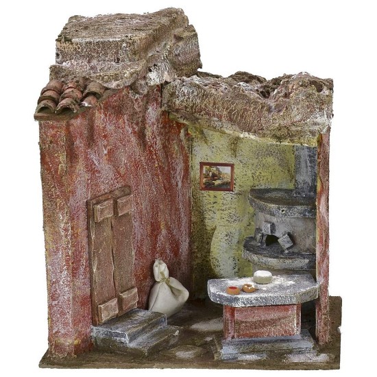 Bottega del fornaio cm 24x17,5x27,5 h per statue da 12 cm Mondo