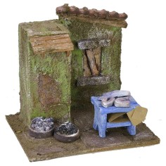 Fishmonger's shop 11.5x9x10.5 cm h for 6 cm statues