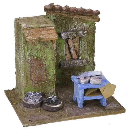 Tienda del pescadero cm 11,5x9x10,5 h para estatuas de 6 cm